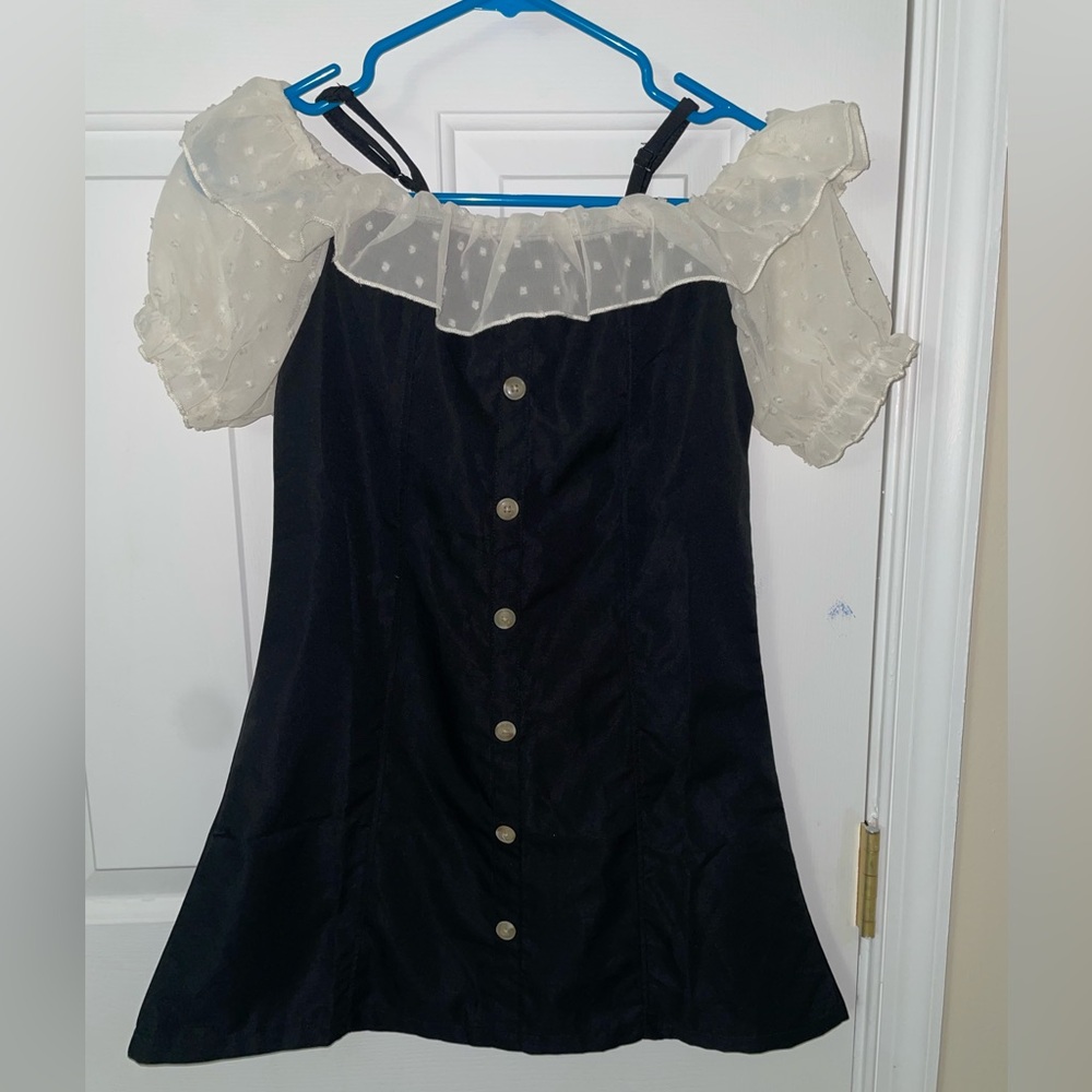 SHEIN girls Black and White Dress